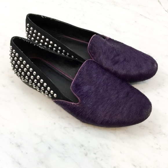 Kelsi Dagger Francie Calf Hair Studded Loafer Flat - Picture 8 of 10